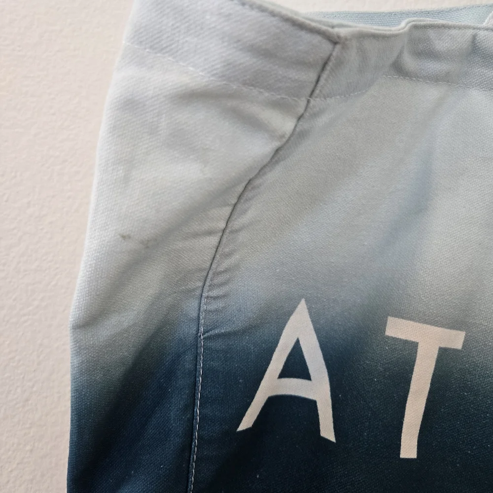 Athleta Beach Bag Gym Bag Tote Bag blue ombré white canvas shopping‎ bag